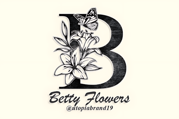 Betty Flowers Monogram: Elegant Script for Design