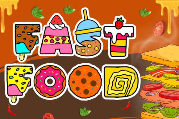 Fast Food: A Playful Decorative Font for Culinary Designs